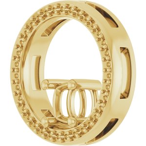 10K Yellow Gold 5x5 mm Cushion Pendant Mounting – image 4