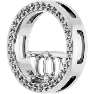 14K X1 White Gold 5x5 mm Cushion Pendant Mounting – image 4