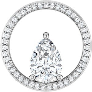 10K White Gold 10x7 mm Pear Pendant Mounting