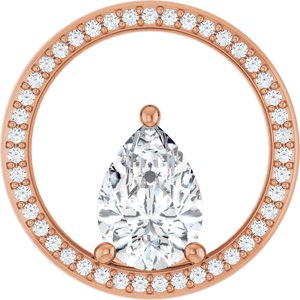 14K Rose Gold 10x7 mm Pear Pendant Mounting