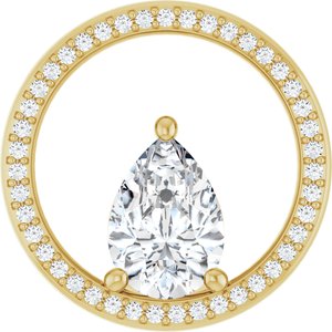 14K Yellow Gold 10x7 mm Pear Pendant Mounting