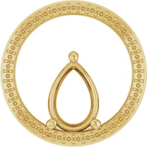 14K Yellow Gold 10x7 mm Pear Pendant Mounting – image 2