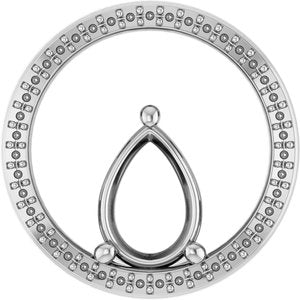 14K White Gold 10x7 mm Pear Pendant Mounting – image 2