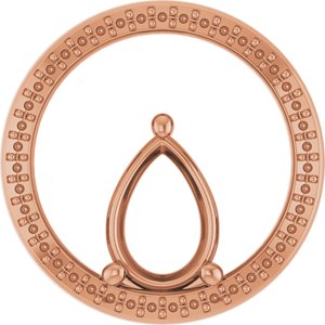10K Rose Gold 10x7 mm Pear Pendant Mounting – image 2