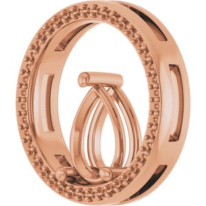 10K Rose Gold 10x7 mm Pear Pendant Mounting – image 4