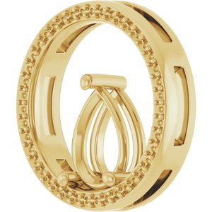 14K Yellow Gold 10x7 mm Pear Pendant Mounting – image 4