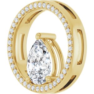 14K Yellow Gold 10x7 mm Pear Pendant Mounting – image 3