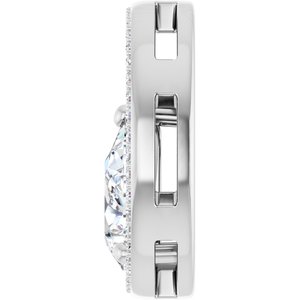 10K White Gold 10x7 mm Pear Pendant Mounting – image 5