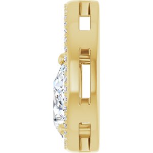 10K Yellow Gold 10x7 mm Pear Pendant Mounting – image 5