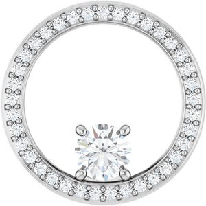14K X1 White Gold 4.8 mm Round Pendant Mounting