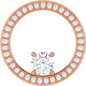 14K Rose Gold 4.8 mm Round Pendant Mounting