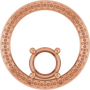 14K Rose Gold 6.5 mm Round Pendant Mounting – image 2
