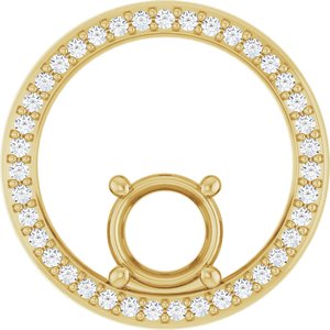 14K Yellow Gold 6.5 mm Round 1/3 CTW Lab-Grown Diamond Semi-Set Pendant – image 2