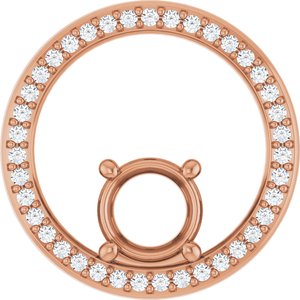 14K Rose Gold 6.5 mm Round 1/3 CTW Lab-Grown Diamond Semi-Set Pendant – image 2