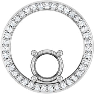 Platinum 6.5 mm Round 1/6 CTW Natural Diamond Semi-Set Pendant – image 2