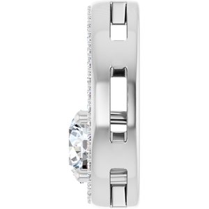 Platinum 6.5 mm Round 1/6 CTW Natural Diamond Semi-Set Pendant – image 5