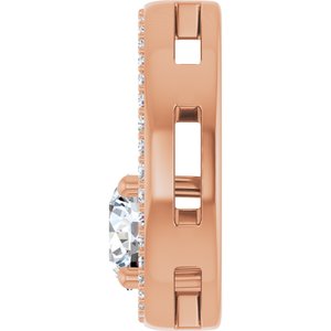 14K Rose Gold 6.5 mm Round 1/3 CTW Lab-Grown Diamond Semi-Set Pendant – image 5