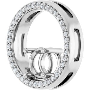 Platinum 6.5 mm Round 1/6 CTW Natural Diamond Semi-Set Pendant – image 4