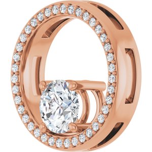 14K Rose Gold 6.5 mm Round Pendant Mounting – image 3