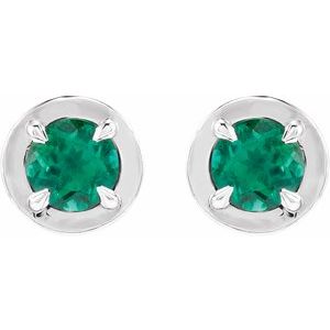 14K White Gold Lab-Grown Blue Sapphire Stud Earrings – image 4