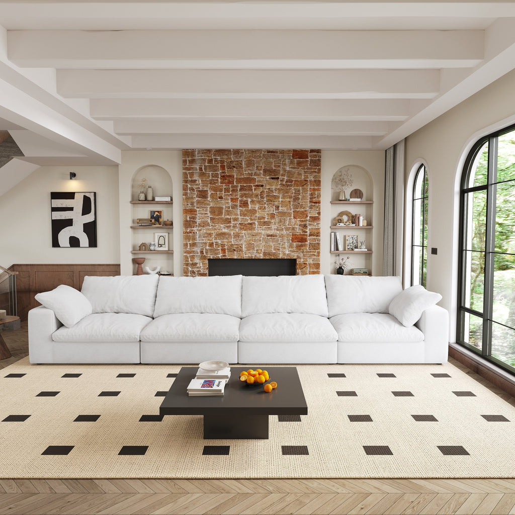 Cloud Modular Sectional Sofa with Thick Cushion 160', Wide 4-Seater Minimalist Sofa Couch,Convertible Couch Deep Seat Couches for Modern Living Room Sofa Sets for Office House 4seaters