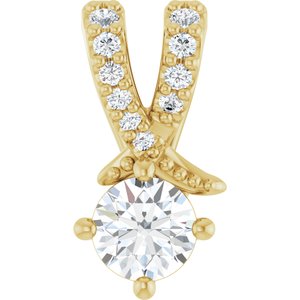 10K Yellow Gold 3.8 mm Round Pendant Mounting