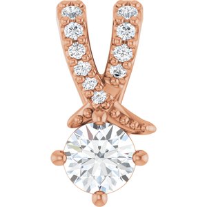 18K Rose Gold 3.8 mm Round Pendant Mounting