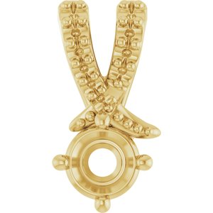 14K Yellow Gold 3.8 mm Round Pendant Mounting – image 2