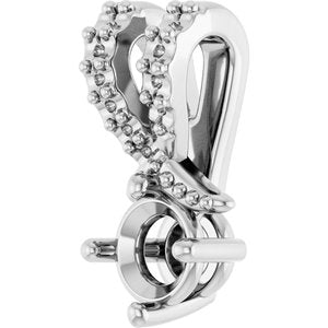 10K White Gold 3.8 mm Round Pendant Mounting – image 4