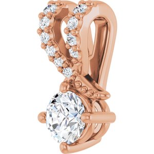 18K Rose Gold 3.8 mm Round Pendant Mounting – image 3
