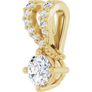 14K Yellow Gold 3.8 mm Round Pendant Mounting – image 3