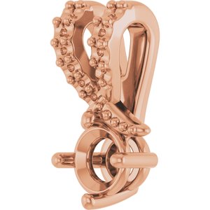 14K Rose Gold 3.8 mm Round Pendant Mounting – image 4