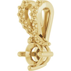 18K Yellow Gold 3.8 mm Round Pendant Mounting – image 4
