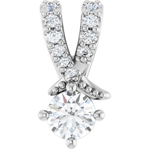 10K White Gold 3.4 mm Round Pendant Mounting