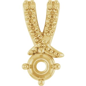 10K Yellow Gold 3.4 mm Round Pendant Mounting – image 2