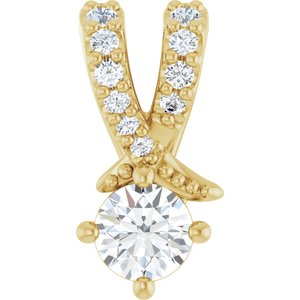 10K Yellow Gold 3.4 mm Round Pendant Mounting