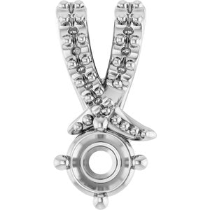 Sterling Silver 3.4 mm Round Pendant Mounting – image 2