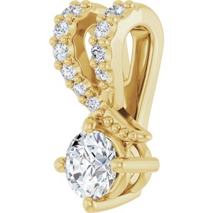 10K Yellow Gold 3.4 mm Round Pendant Mounting – image 3