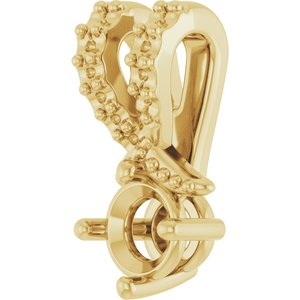 14K Yellow Gold 3.75 mm Round Pendant Mounting – image 4