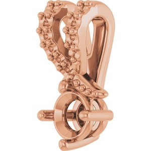 14K Rose Gold 3.75 mm Round Pendant Mounting – image 4