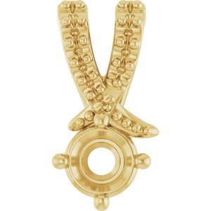 10K Yellow Gold 3.75 mm Round Pendant Mounting – image 2