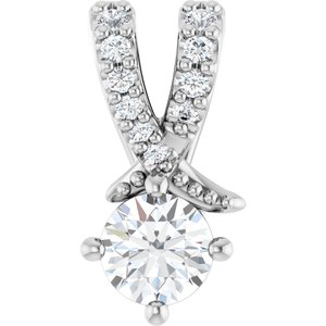 14K White Gold 3.75 mm Round Pendant Mounting