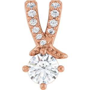 14K Rose Gold 3.75 mm Round Pendant Mounting