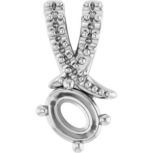 10K White Gold 4.5x3.5 mm Oval Pendant Mounting – image 2