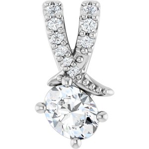 14K X1 White Gold 4.5x3.5 mm Oval Pendant Mounting