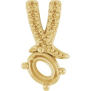 18K Yellow Gold 4.5x3.5 mm Oval Pendant Mounting – image 2