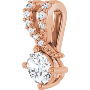 18K Rose Gold 4.5x3.5 mm Oval Pendant Mounting – image 3