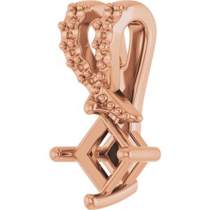 18K Rose Gold 3.5x3.5 mm Square Pendant Mounting – image 4