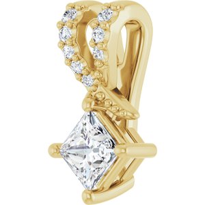 14K Yellow Gold 3.5x3.5 mm Square Pendant Mounting – image 3