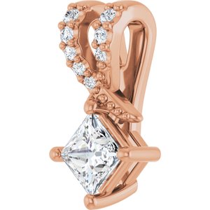18K Rose Gold 3.5x3.5 mm Square Pendant Mounting – image 3